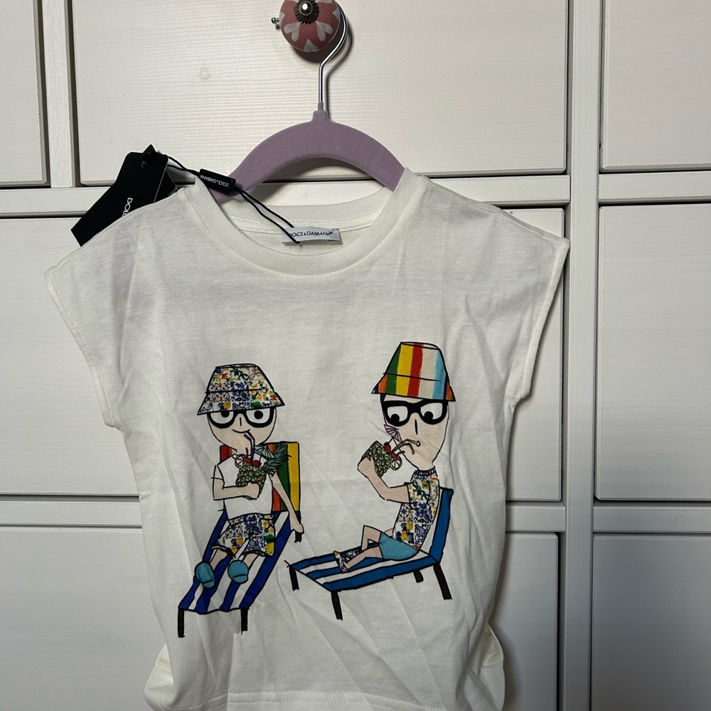 Dolce & Gabbana White Short Sleeve Tee Casual Cotton